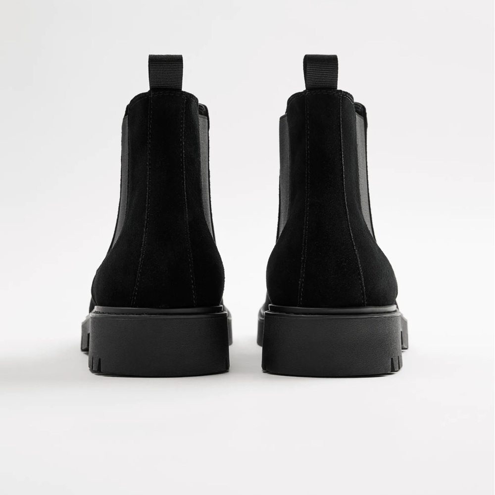 ZARA SPLIT LEATHER ANKLE BOOTS SIZE 7 - Picture 4 of 6